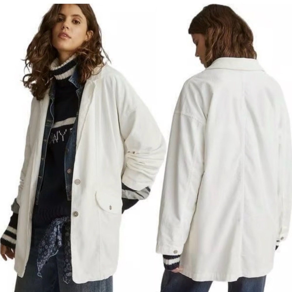 NWT Anthropologie Pilcro Washed Corduroy Blazer Cream